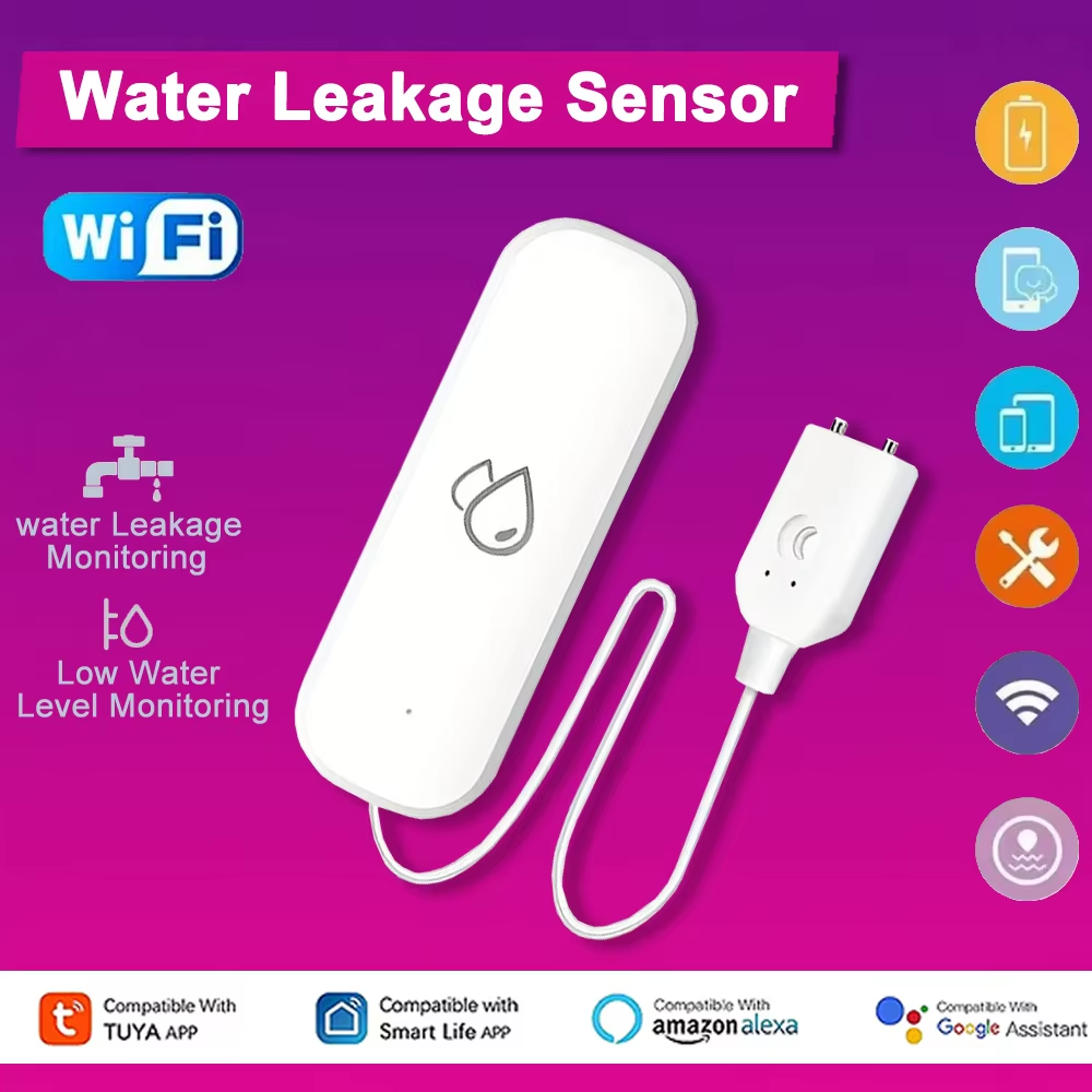Home Security And Monitoring - Tuya WiFi Water Leakage Alarm Sensor
