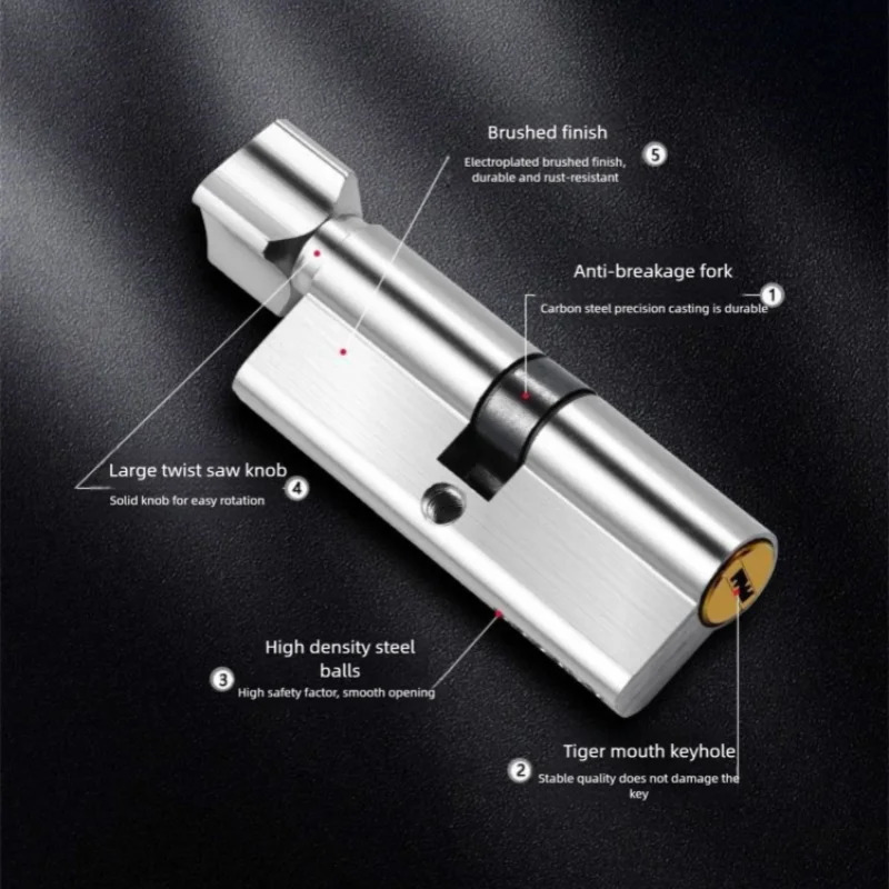Home Security For Doors - Aluminum Thumb Turn Door Lock Cylinder