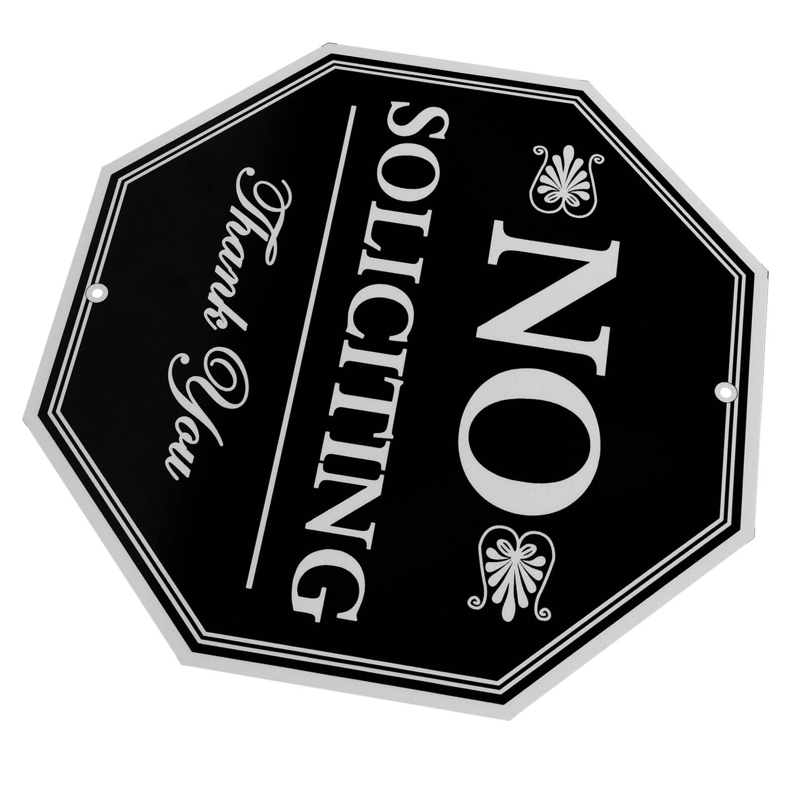 Home Security For Doors - Waterproof Aluminium No Soliciting Sign for