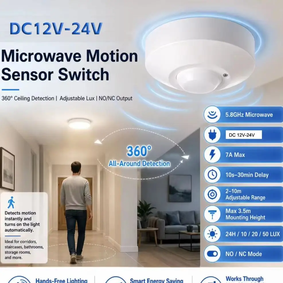 Ceiling Mounted DC12V-24V Micr - Home Security Radar System 评论和价格