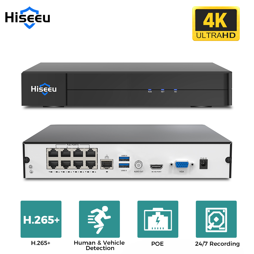 Hiseeu 8CH 4K PoE NVR Network  - Home Security Camera 评论和价格