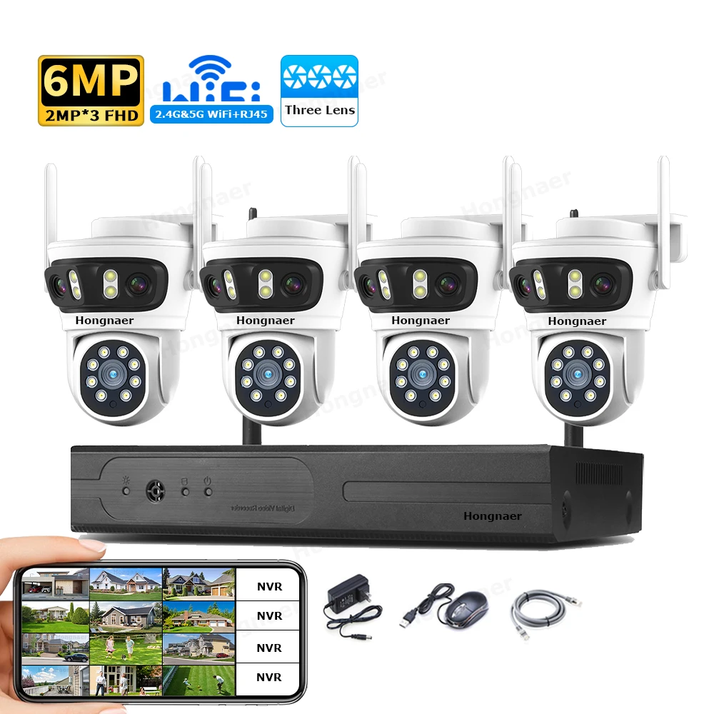 2026 Hongnaer 6MP 4CH 3 Lens 2 - Home Security Camera 评论和价格