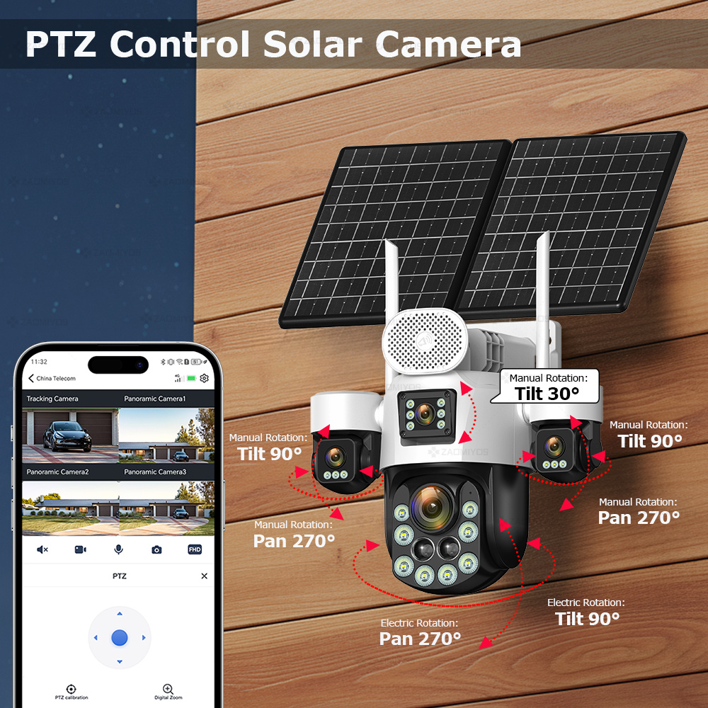 4 Lens Outdoor 360° Surveillan - Home Security News 评论和价格
