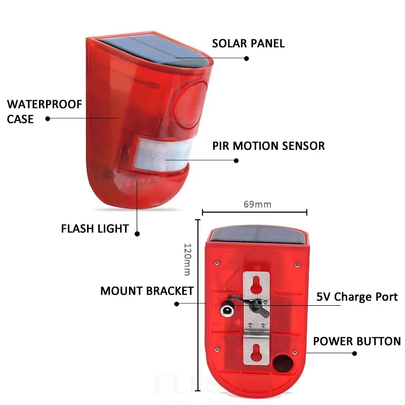 Waterproof Solar Powered Alarm - Home Security Deals 评论和价格