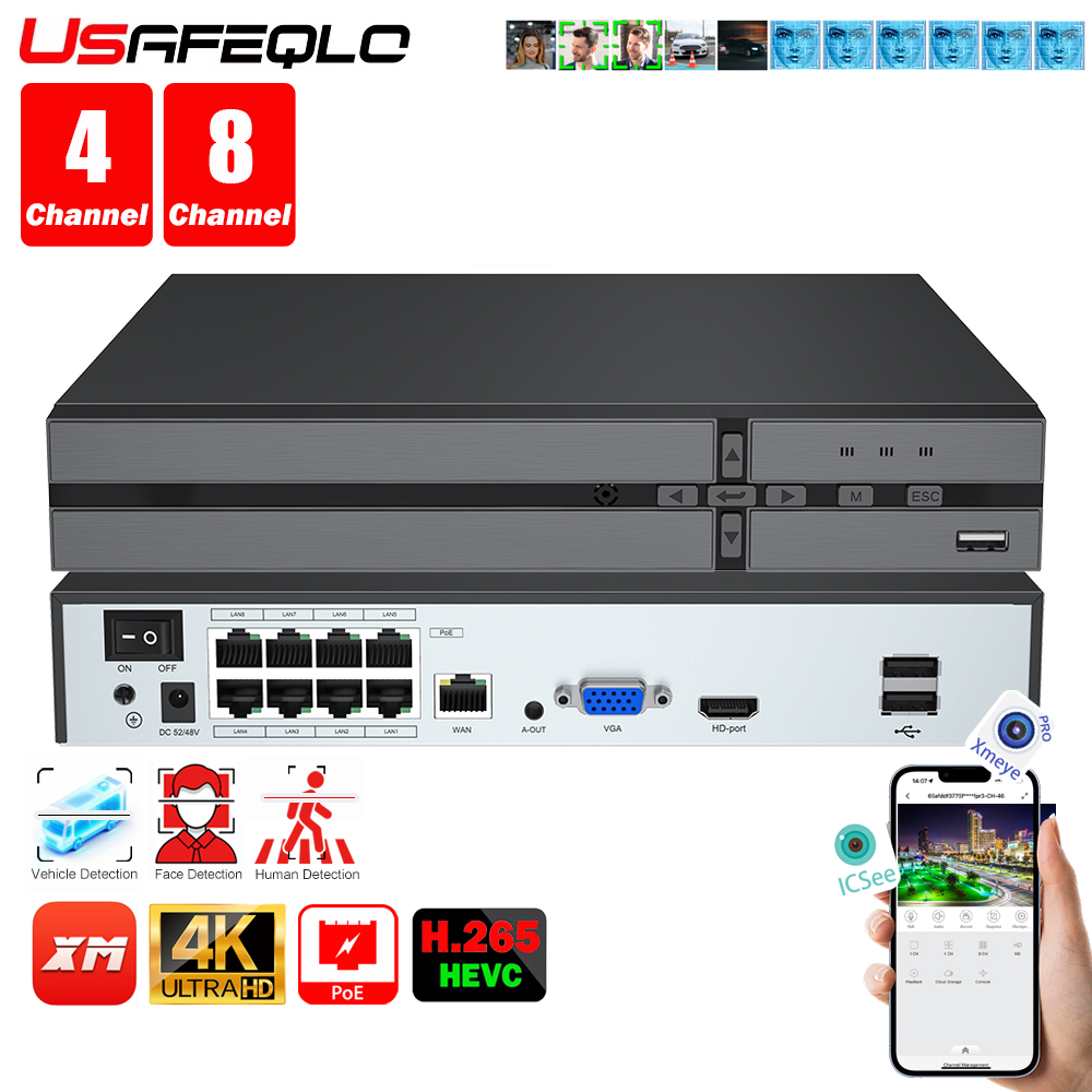 Face detection H.265 8ch*4K 4c - Home Security Camera 评论和价格