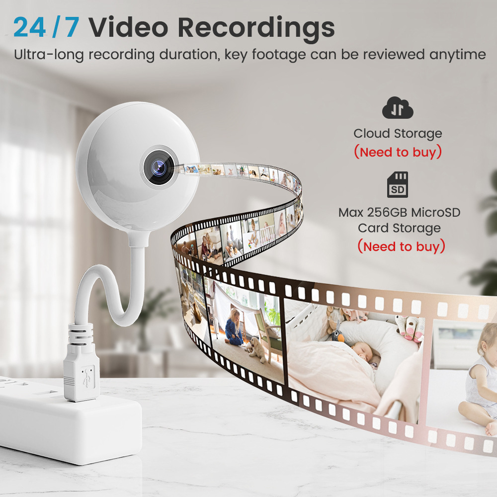 5MP Mini WiFi USB Plug In IP C - Home Security Flood Lights 评论和价格
