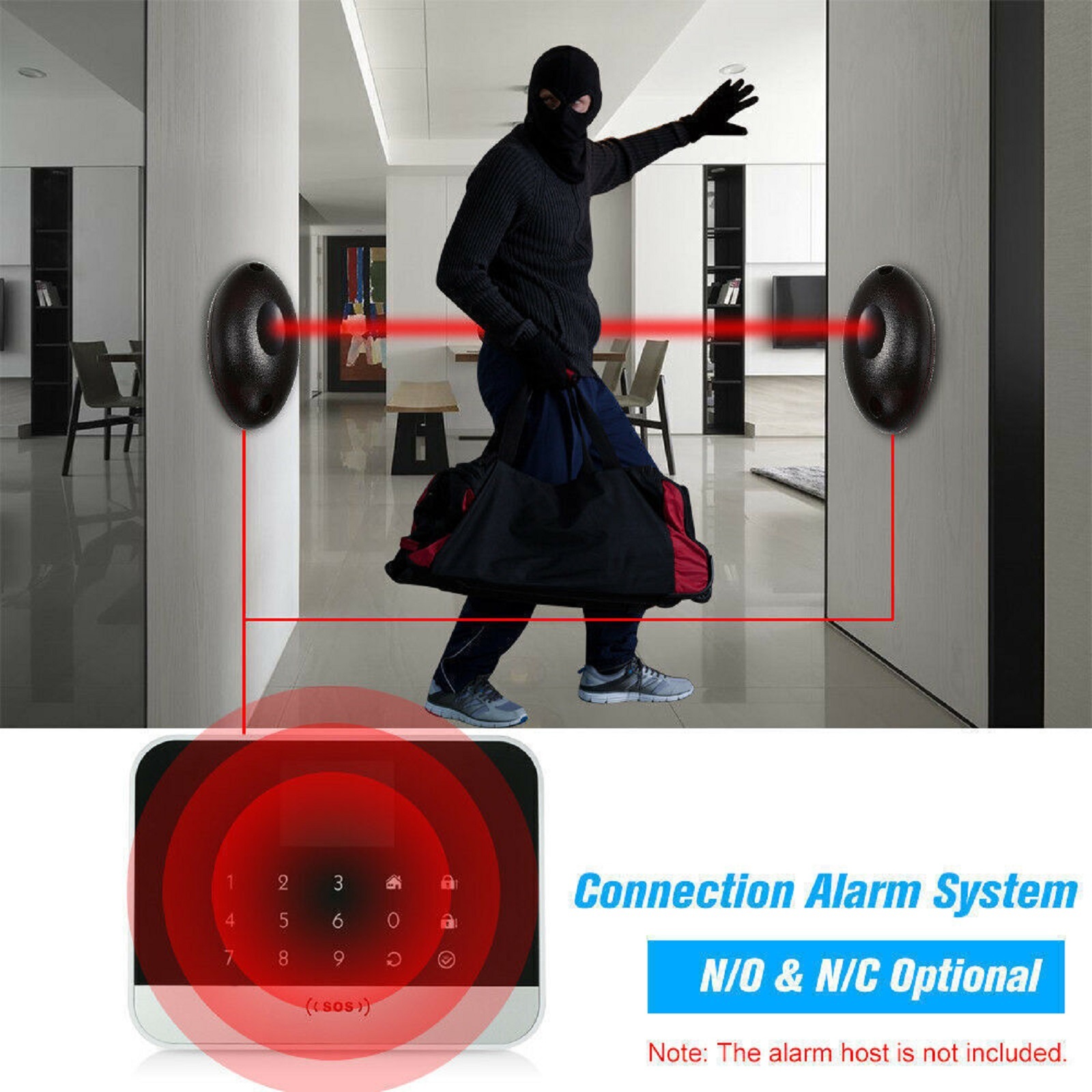 20m Waterproof Active Photoele - Home Security Laser System 评论和价格