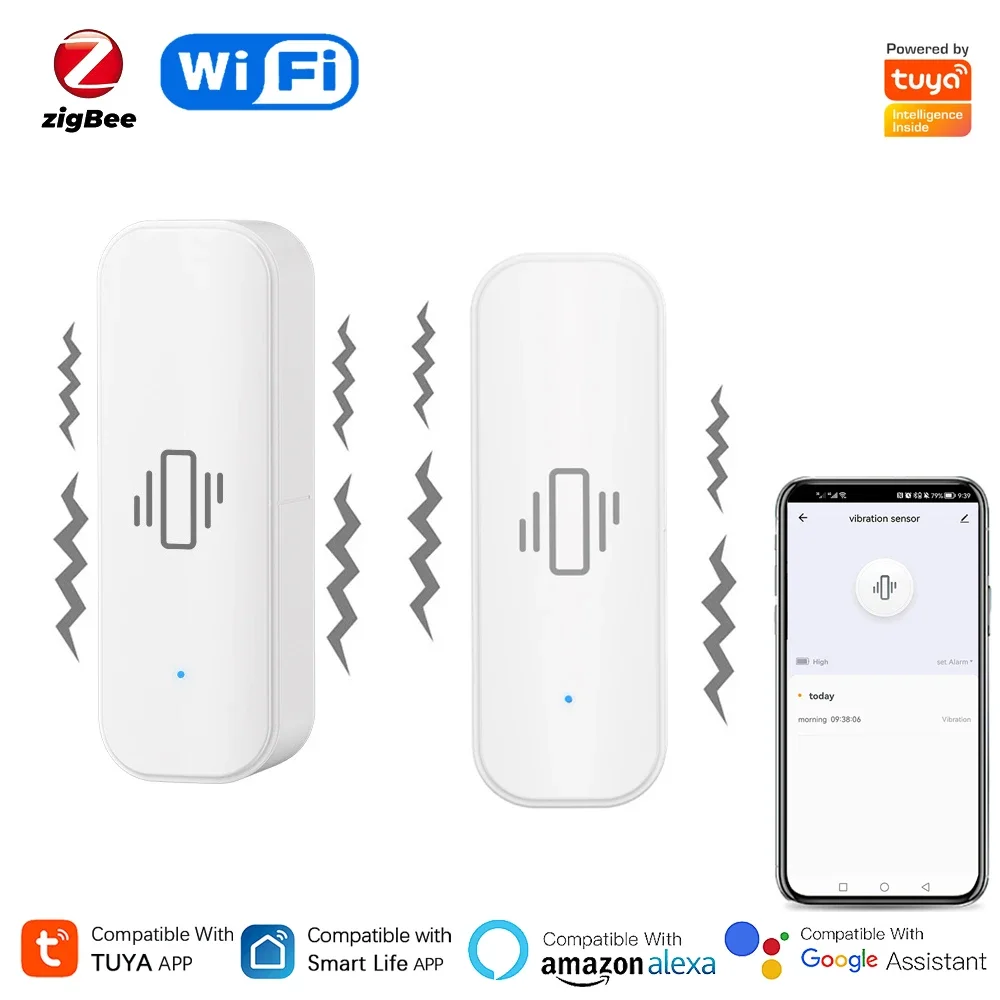 Tuya WiFi/Zigbee Smart Vibrati - Home Security And Monitoring 评论和价格