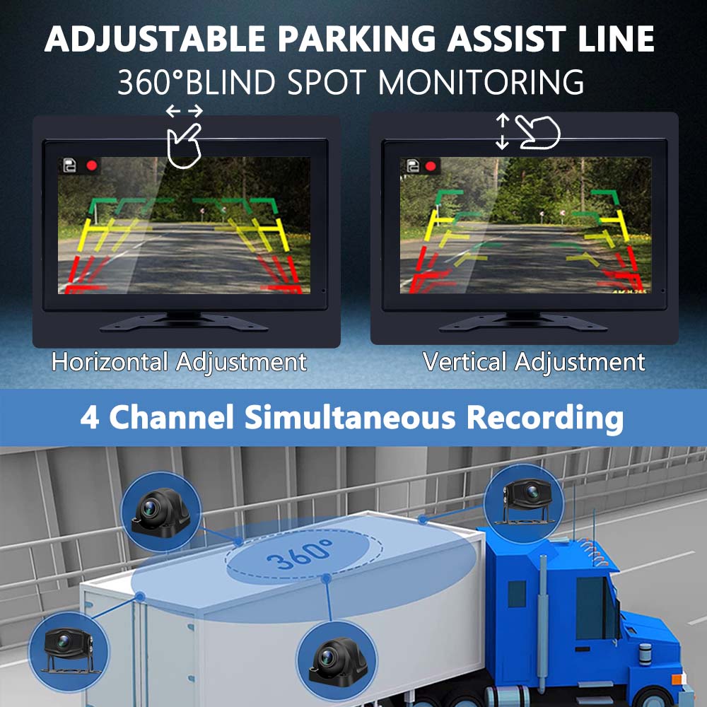 4 Channel 10.1 Inch Truck Bus  - Home Security Camera 评论和价格